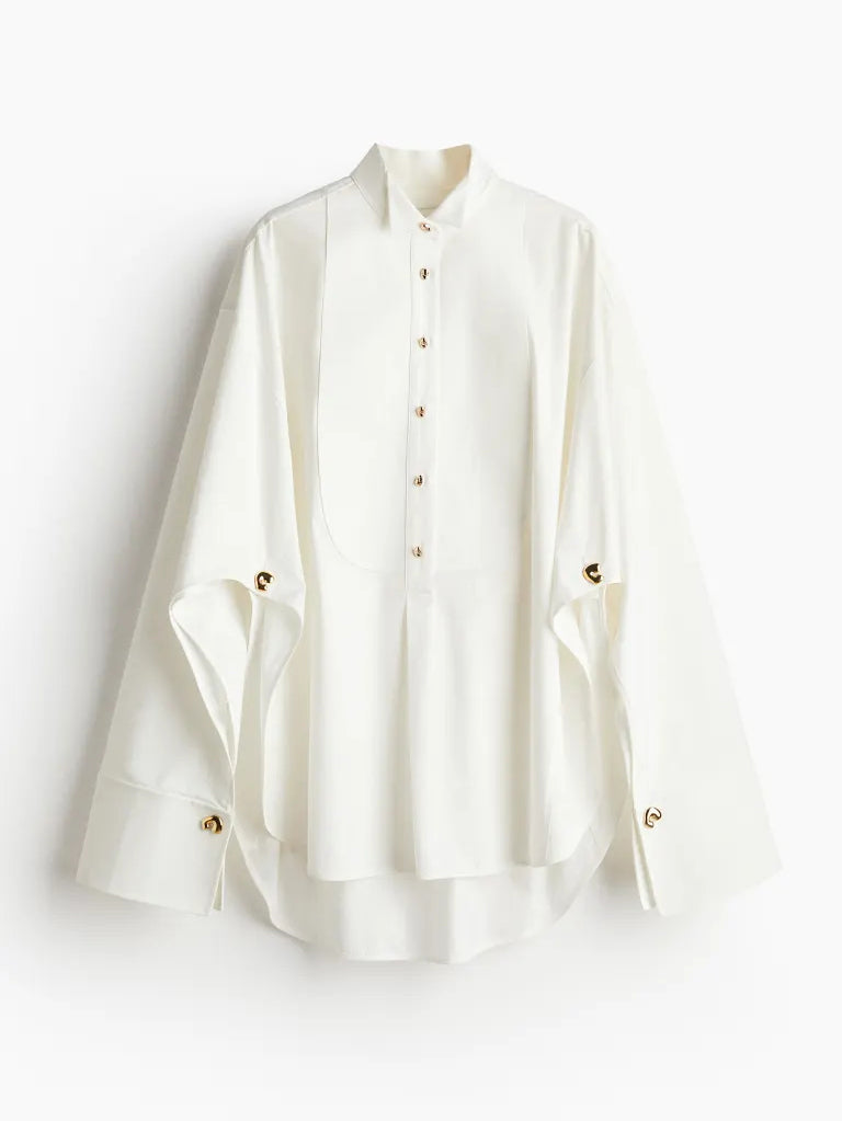 Statement Button Tuxedo Shirt