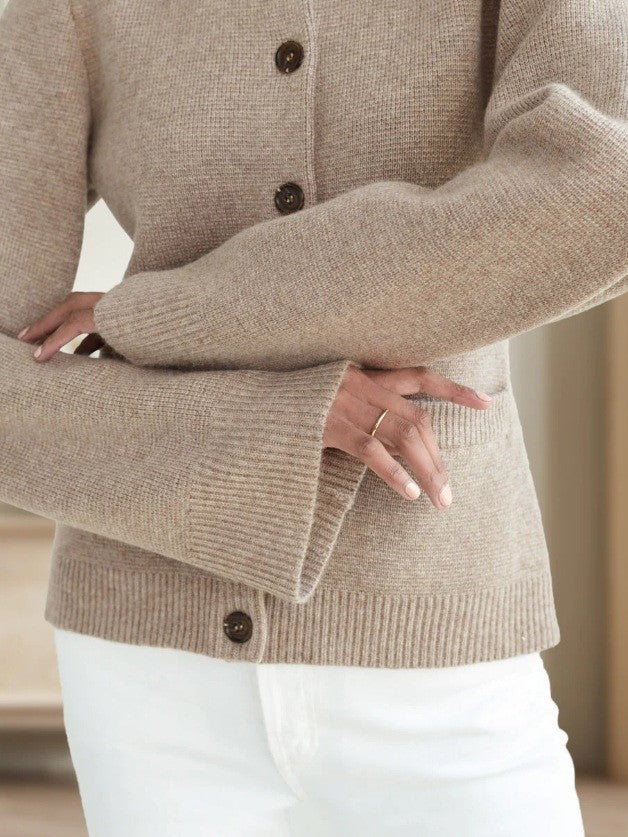 Classic Button Flared Sleeve Cardigan Sweater